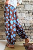 Basso Big Dot Balloon Cuff Pant Chocolate & Denim